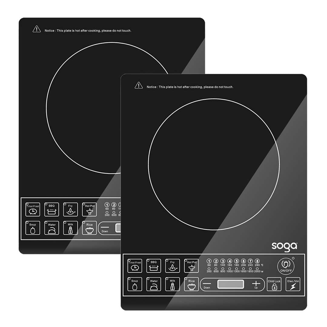 NNEAGS 2X Cooktop Electric Smart Induction Cook Top Portable Kitchen Cooker Cookware