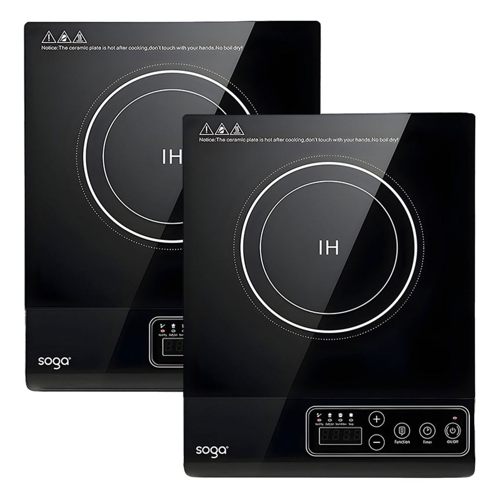 SOGA 2X 35.5cm Cooktop Electric Smart Induction Cook Top Portable Kitchen Cooker Cookware