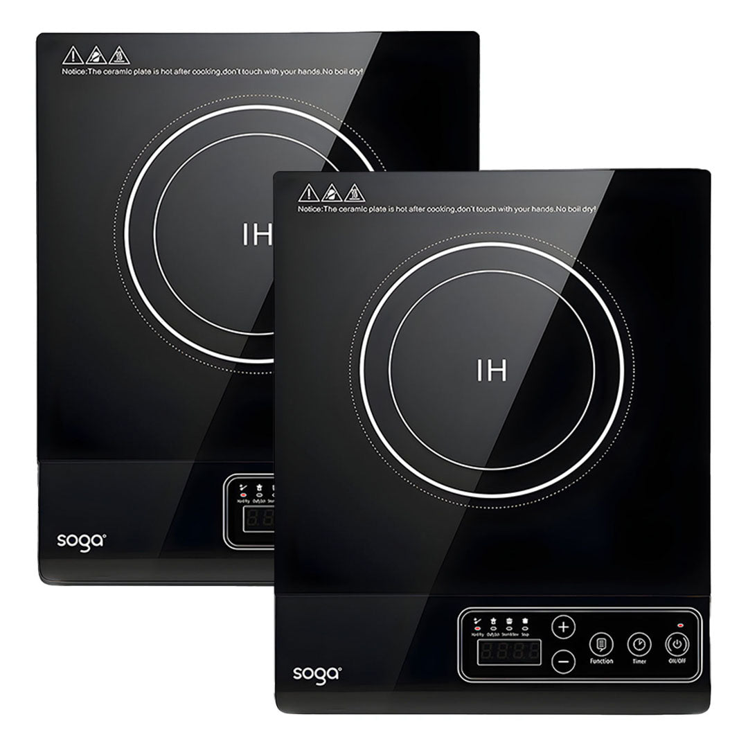 SOGA 2X 35.5cm Cooktop Electric Smart Induction Cook Top Portable Kitchen Cooker Cookware