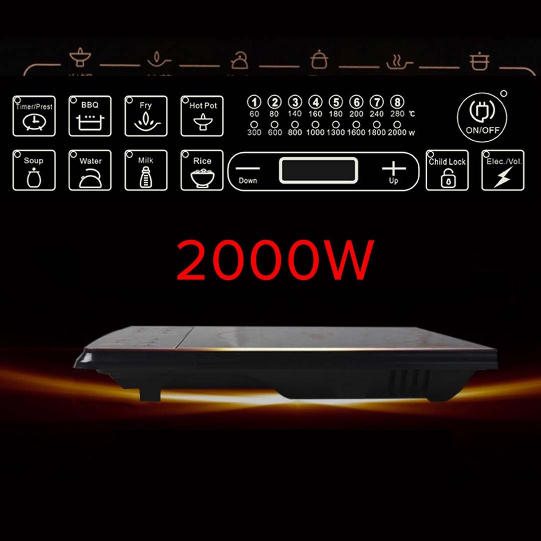 NNEAGS 2X Cooktop Electric Smart Induction Cook Top Portable Kitchen Cooker Cookware