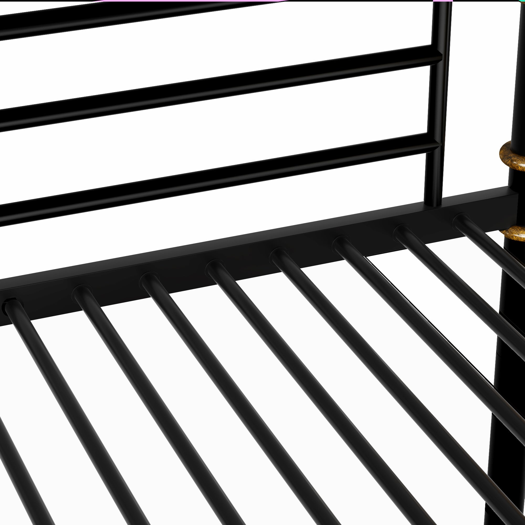 IronLoft™ – Twin XL Metal Bunk Bed with Rustic Wood US Warehouse Only