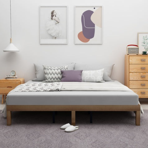 LuneluX_Home – Queen Size Solid Wood Platform Bed Frame