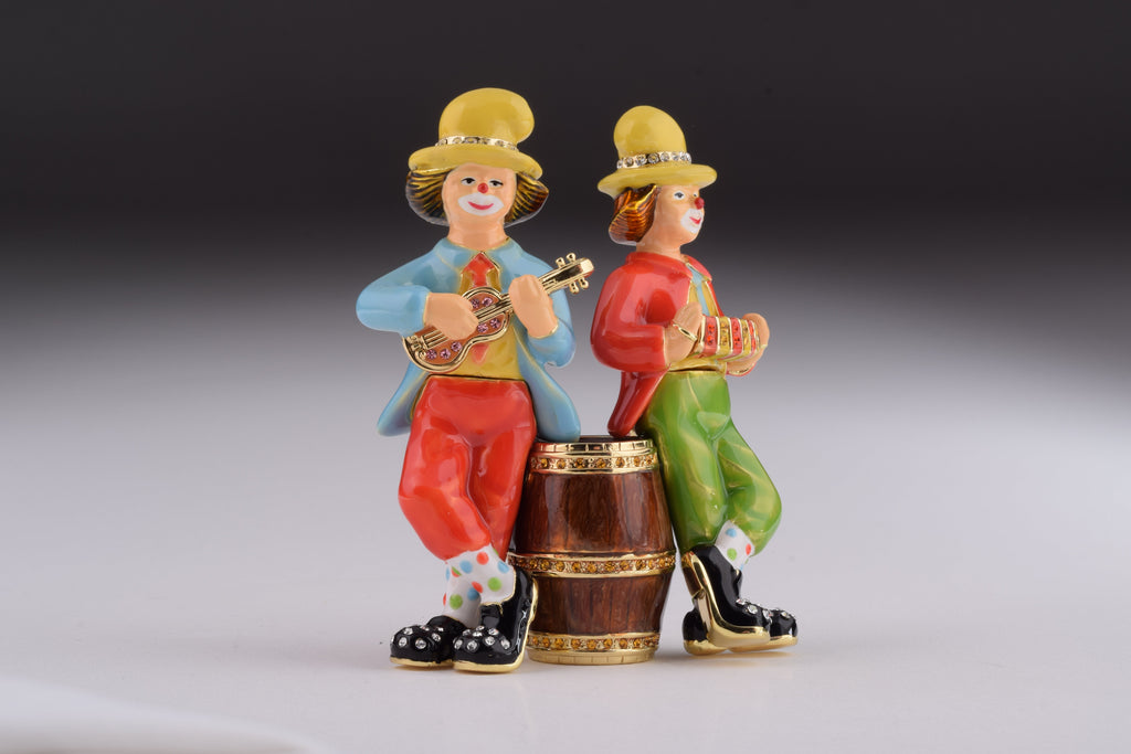 Two Circus Clowns Playing Music