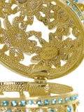 Gold Easter Egg with Blue and White Flowers