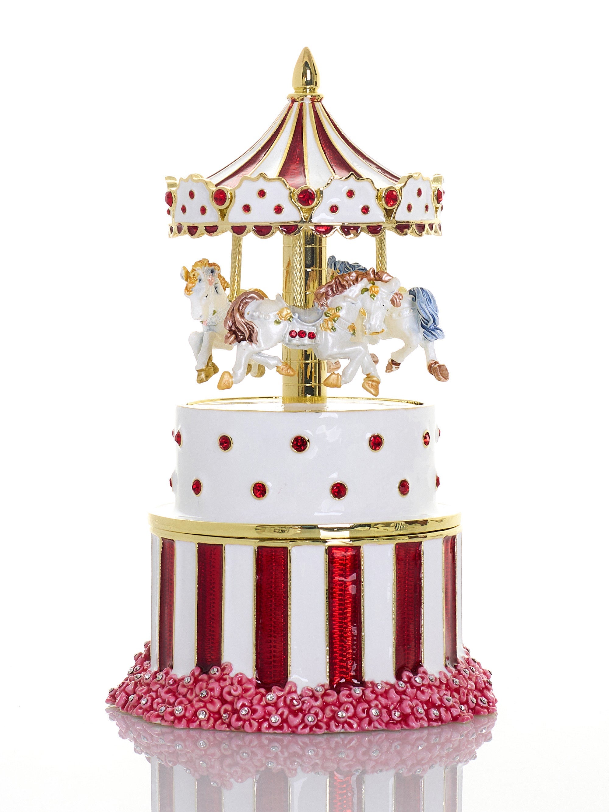 Red Wind up Horse Carousel & trinket Box Limited Edition 1-250