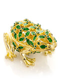 Gold & Green Frog Trinket Box
