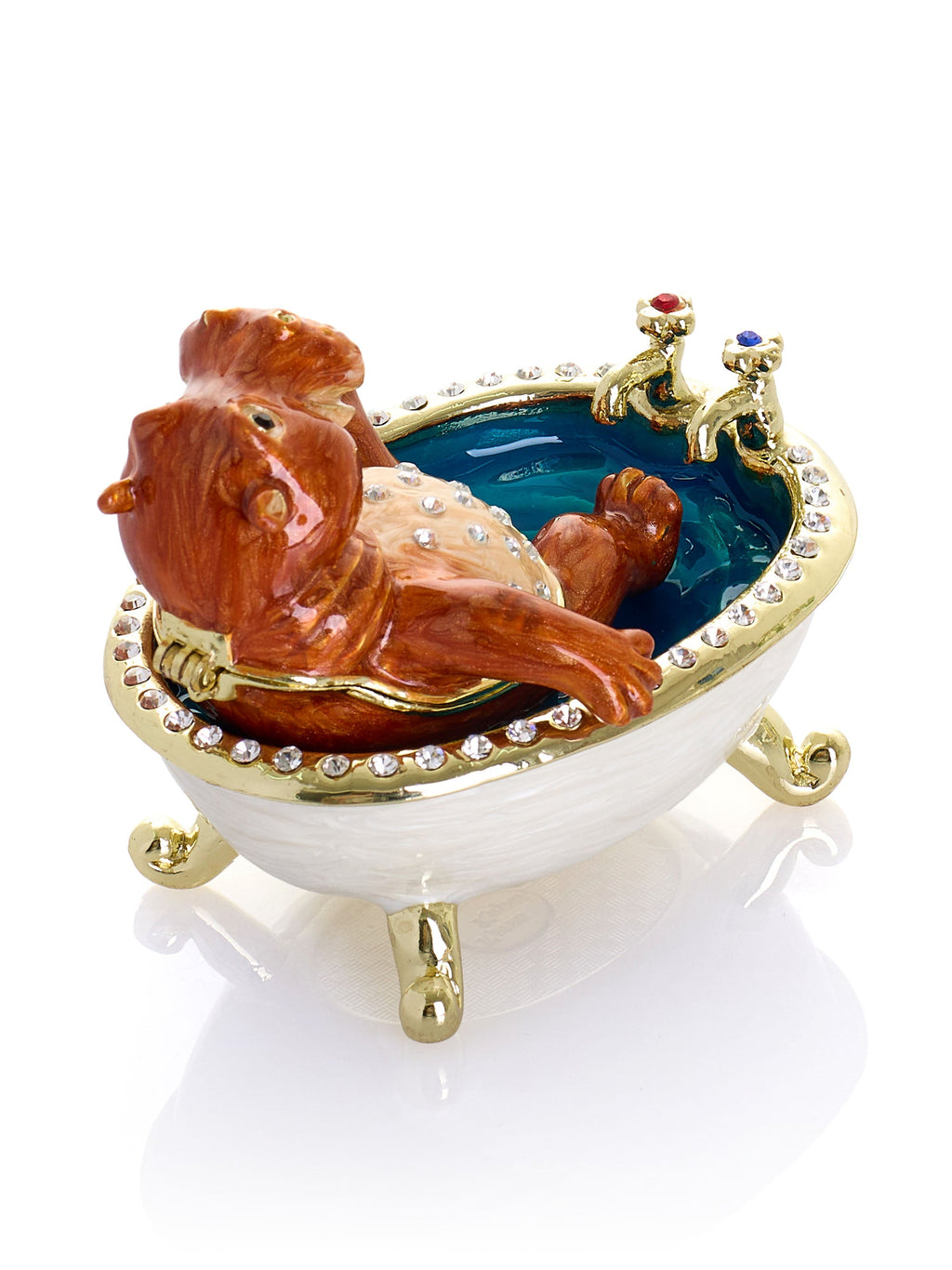 Brown Hippo Taking a Bath in a Clawfoot Tub
