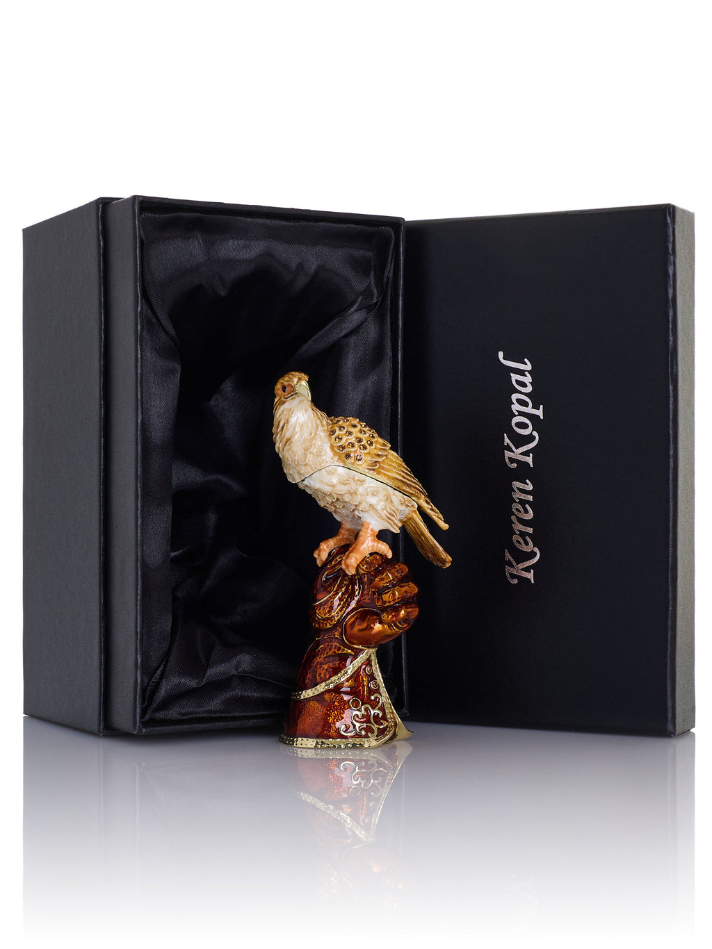 Majestic Eagle on Tree Trunk Trinket Box