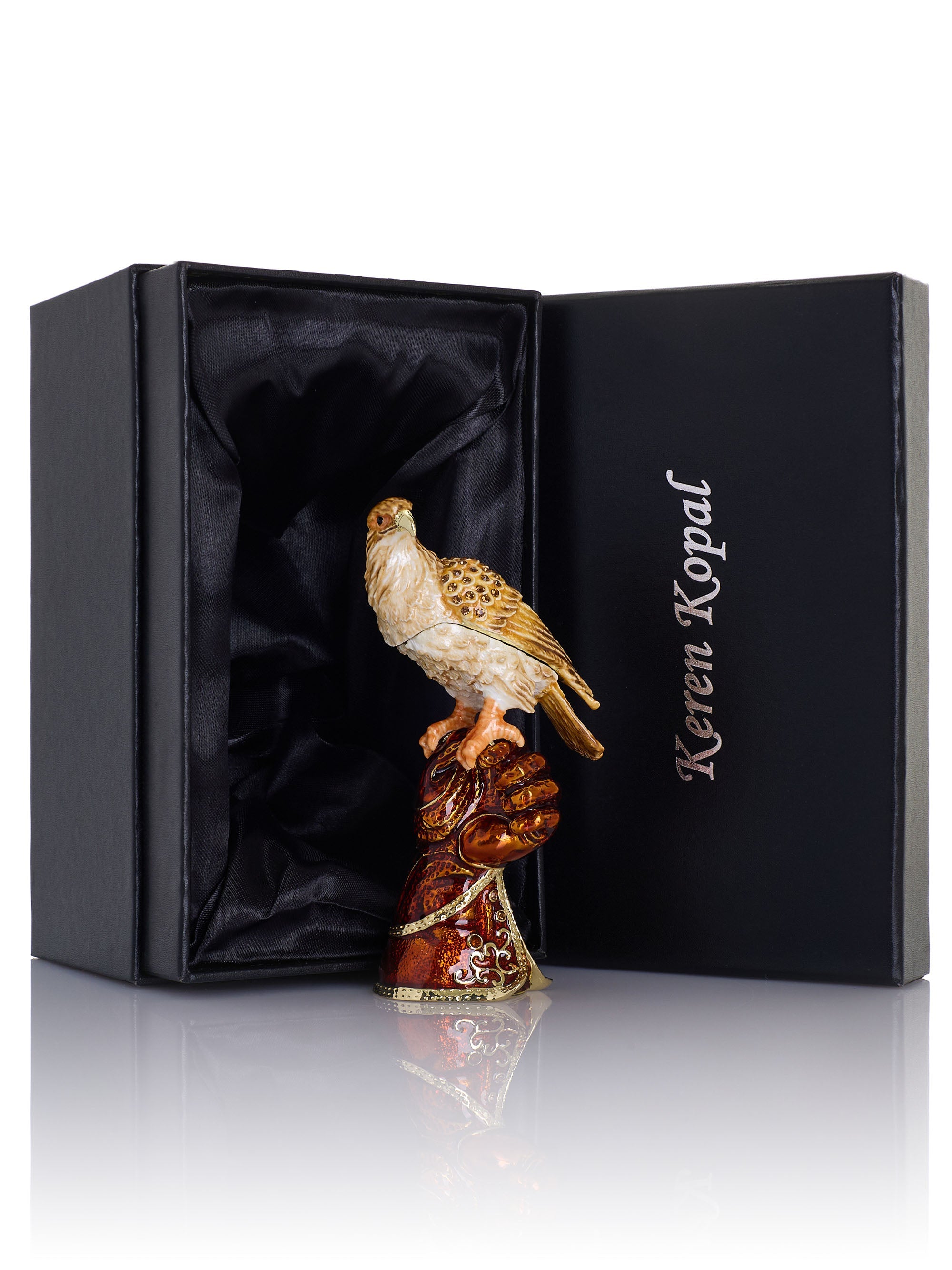 Majestic Eagle on Tree Trunk Trinket Box