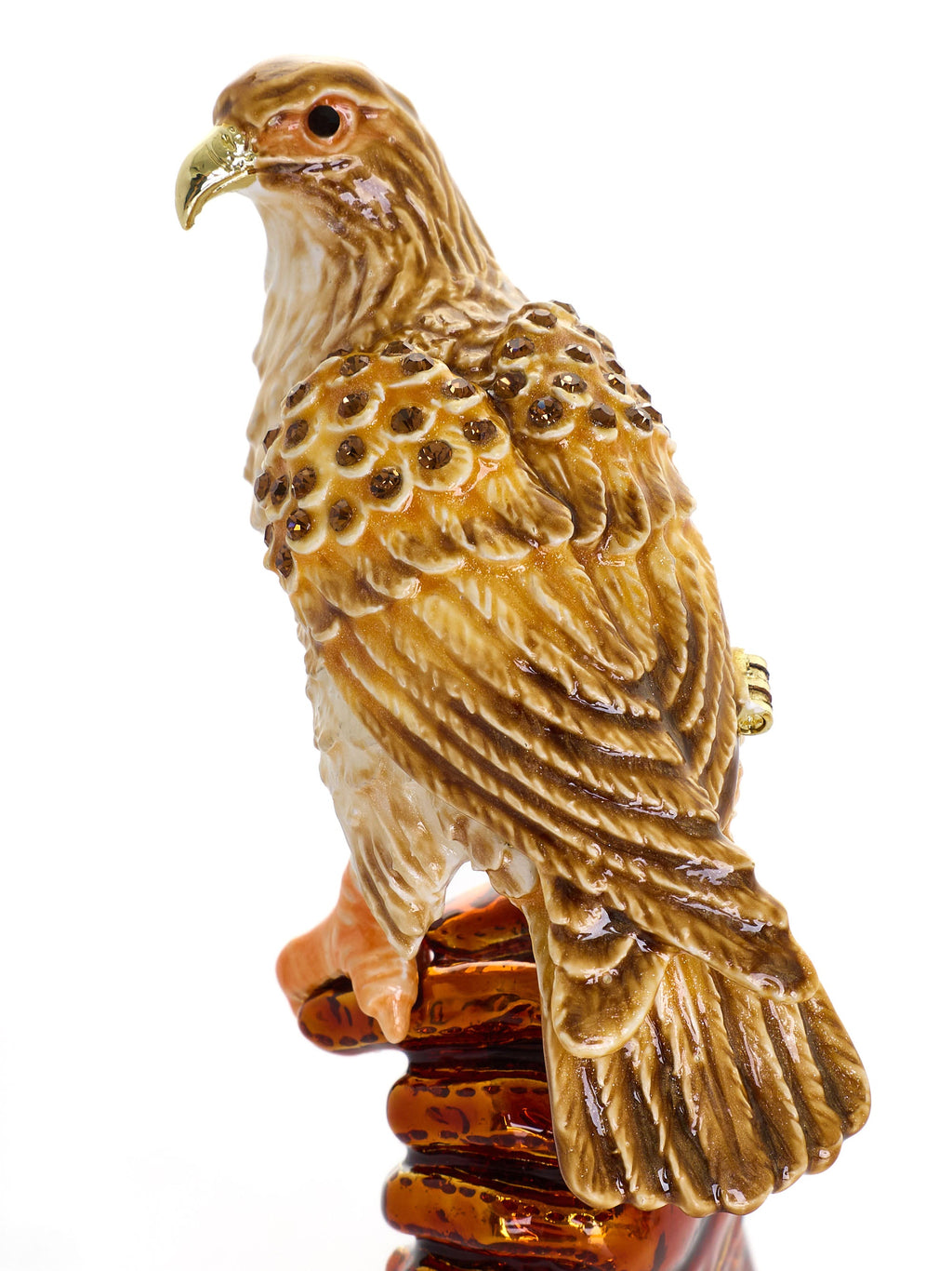 Majestic Eagle on Tree Trunk Trinket Box