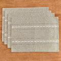 NNEDSZ 4 Pcs Beige Woven Placemats - Heat Resistant Kitchen Table Mats, Coffee Tea Cup Coasters, Linen Blend Dining Decor