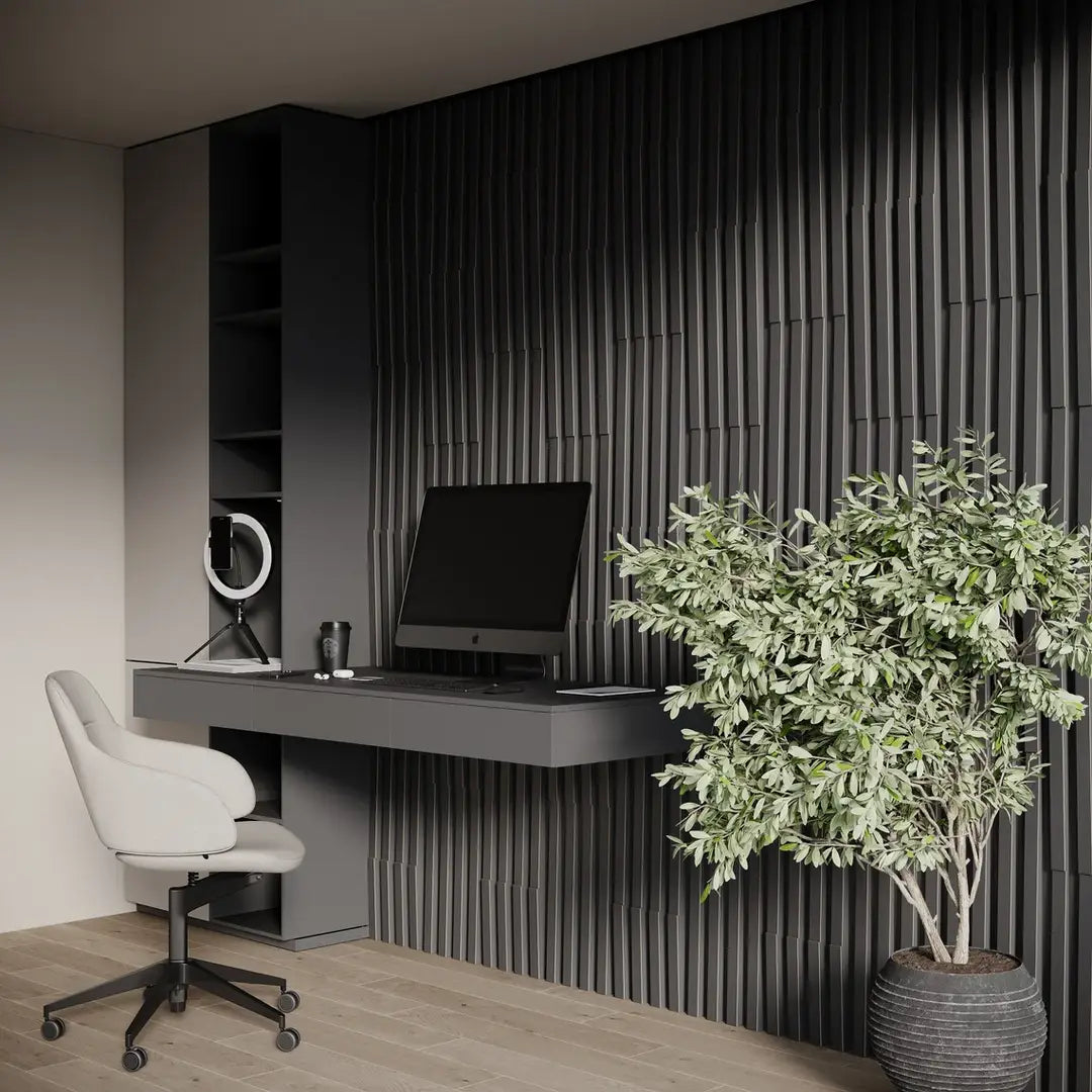 Acoustic Slat Wood Wall Panels «Loza-3» | 1.2" Width | Decor