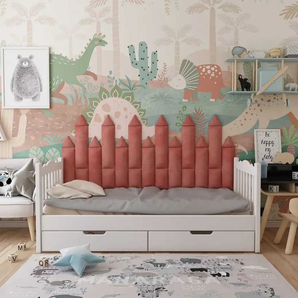 Soft Velour Acoustic Headboard Panels | Kids' Room | 16cm