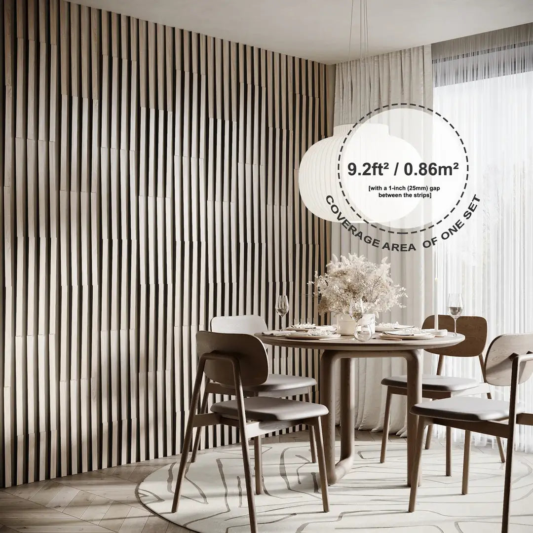Acoustic Slat Wood Wall Panels «Loza-3» | 1.2" Width | Decor