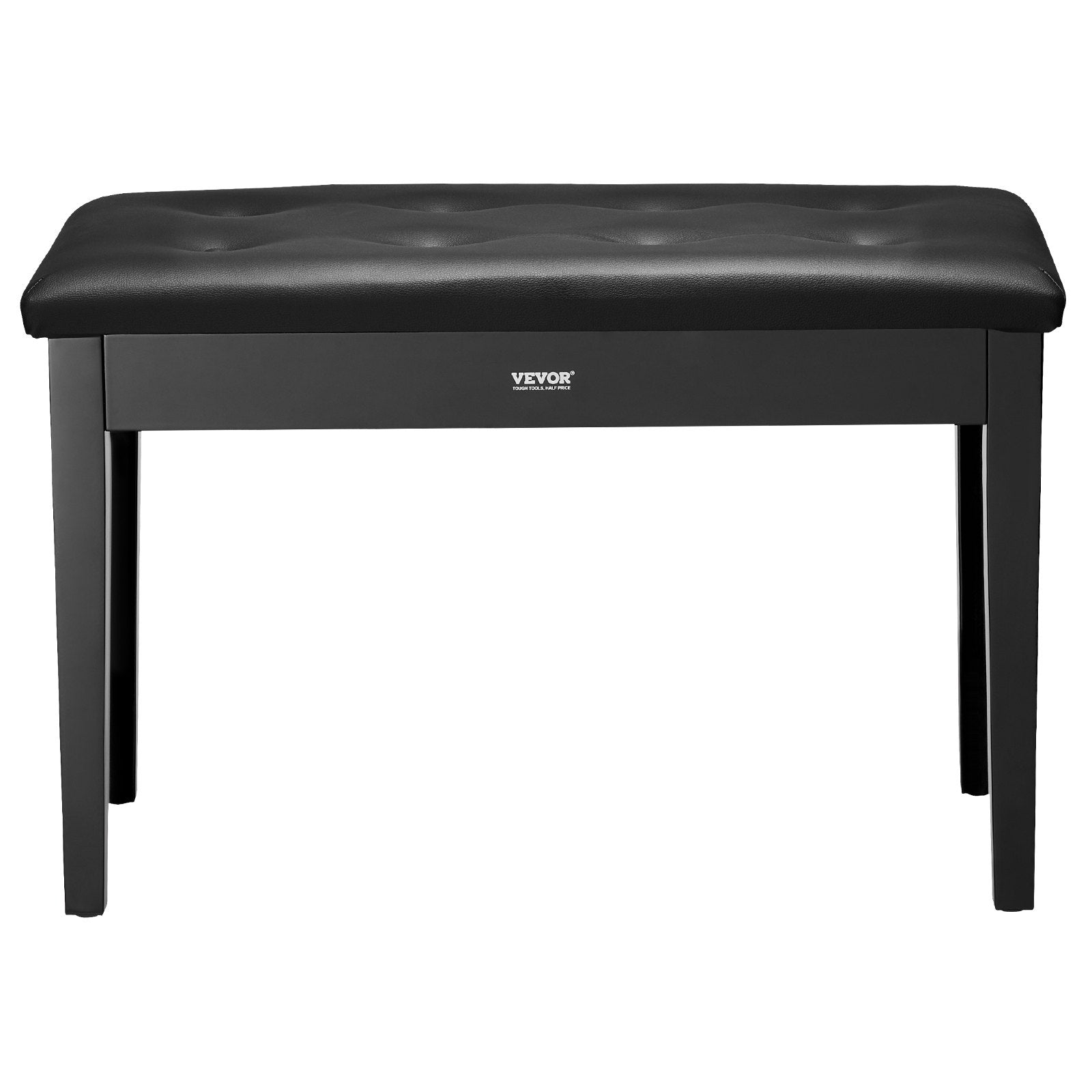 Duet Piano Keyboard Bench Storage Padded Seat Wooden Vanity Bookcase
