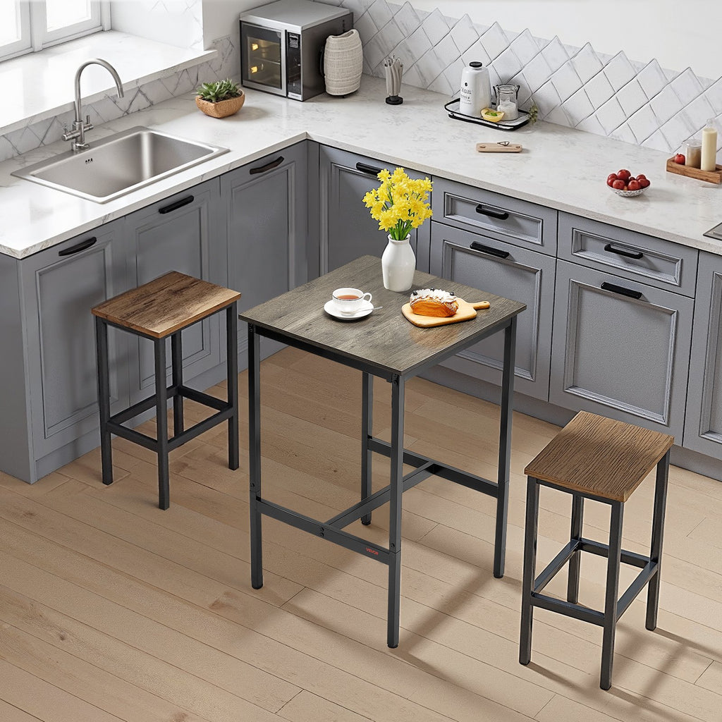Bar Table, Sturdy Metal Frame High Top Pub Table, Small Kitchen