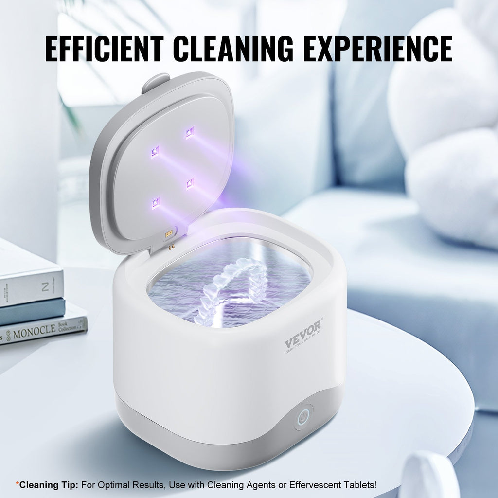 Sonic Cleaner for Dentures, 200ML Retainer Cleaner Machine, 30W