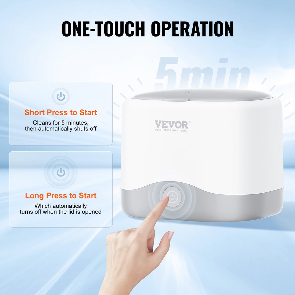 Sonic Cleaner for Dentures, 200ML Retainer Cleaner Machine, 30W