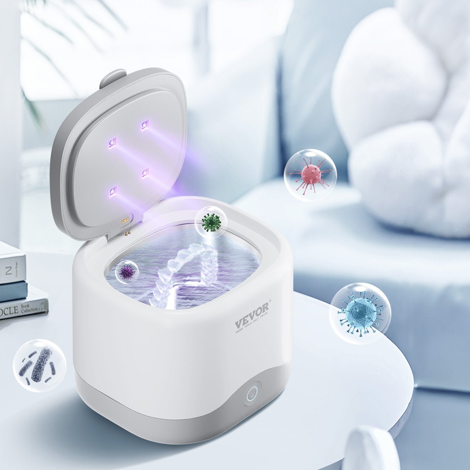 Sonic Cleaner for Dentures, 200ML Retainer Cleaner Machine, 30W