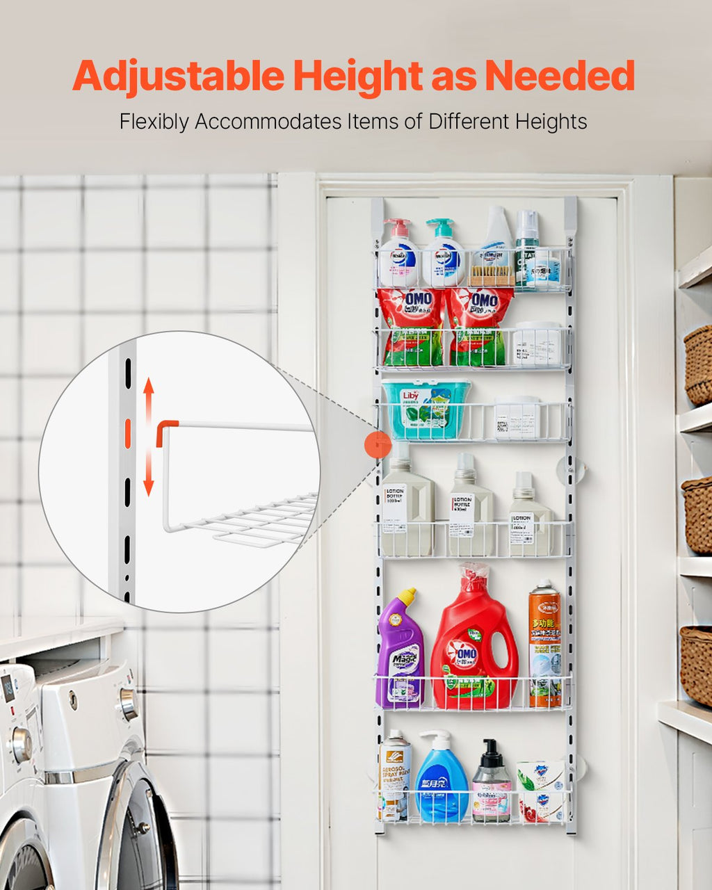 Over the Door Pantry Organizer, 6-Tier Pantry Organization and