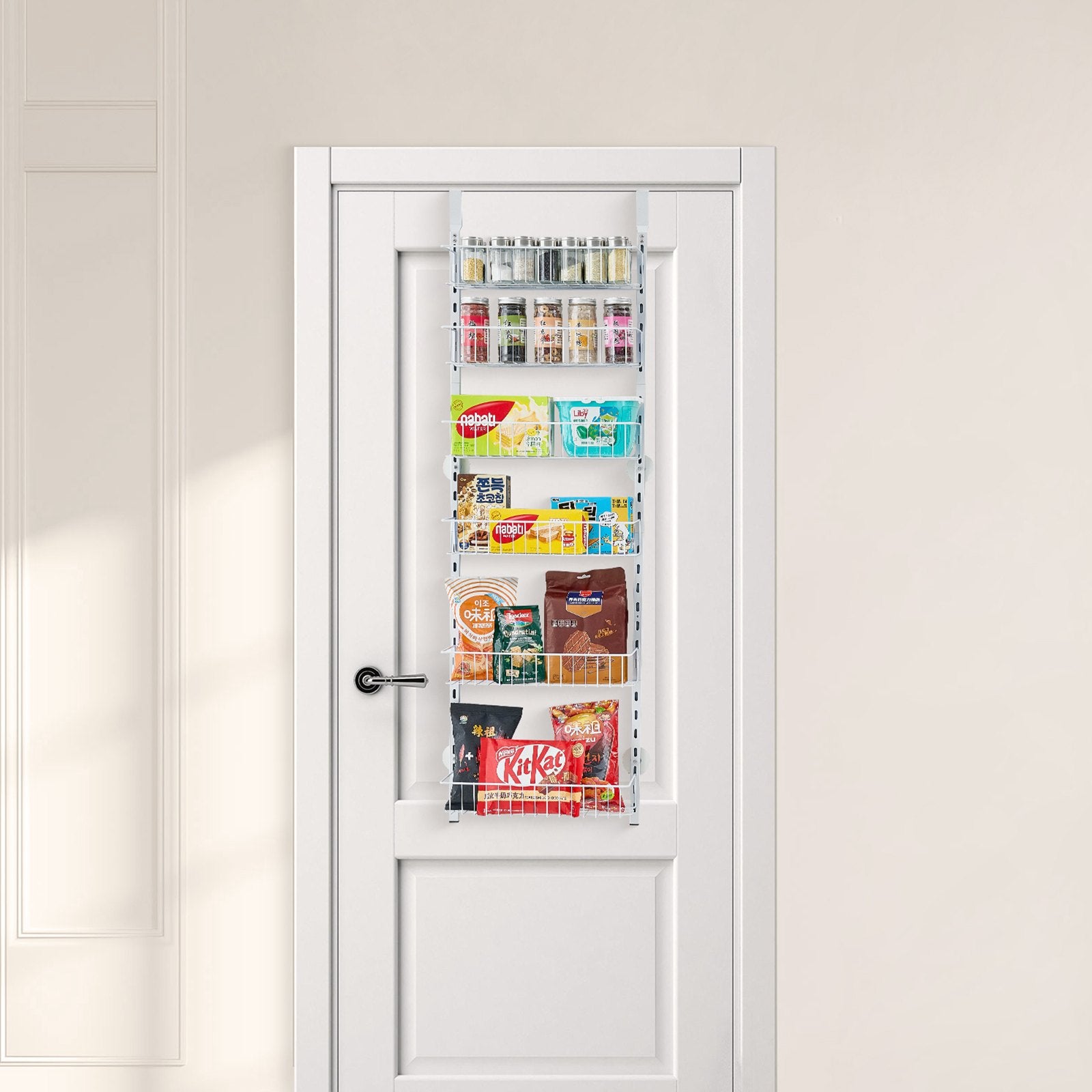 Over the Door Pantry Organizer, 6-Tier Pantry Organization and