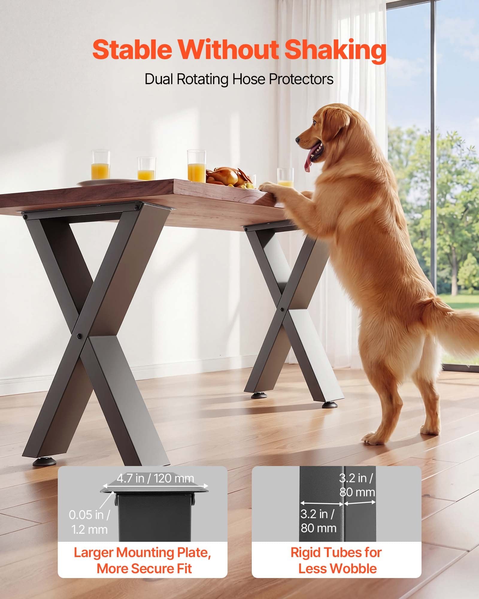 Table Legs, 750 x 760 mm (HxW) W Steel Furniture Legs, Modular Design,