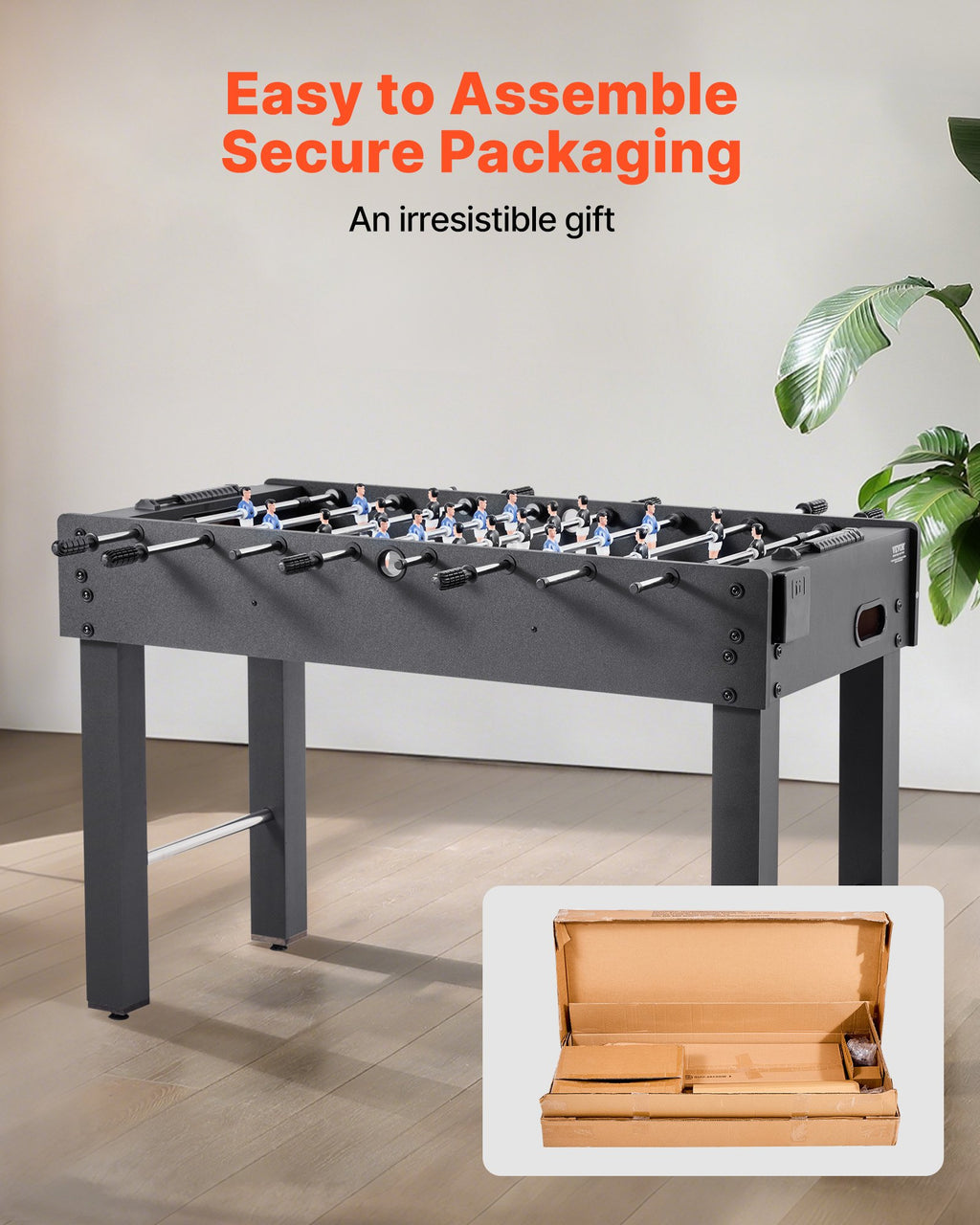 Foosball Table, 121 cm Standard Size Table, Indoor Full Size Foosball